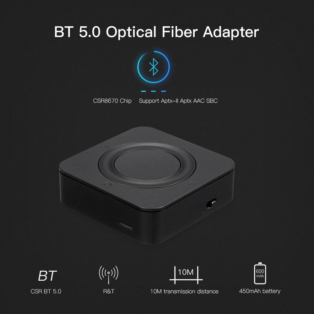 Bộ phát không dây chuyển đổi âm thanh sợi quang BT 5.0