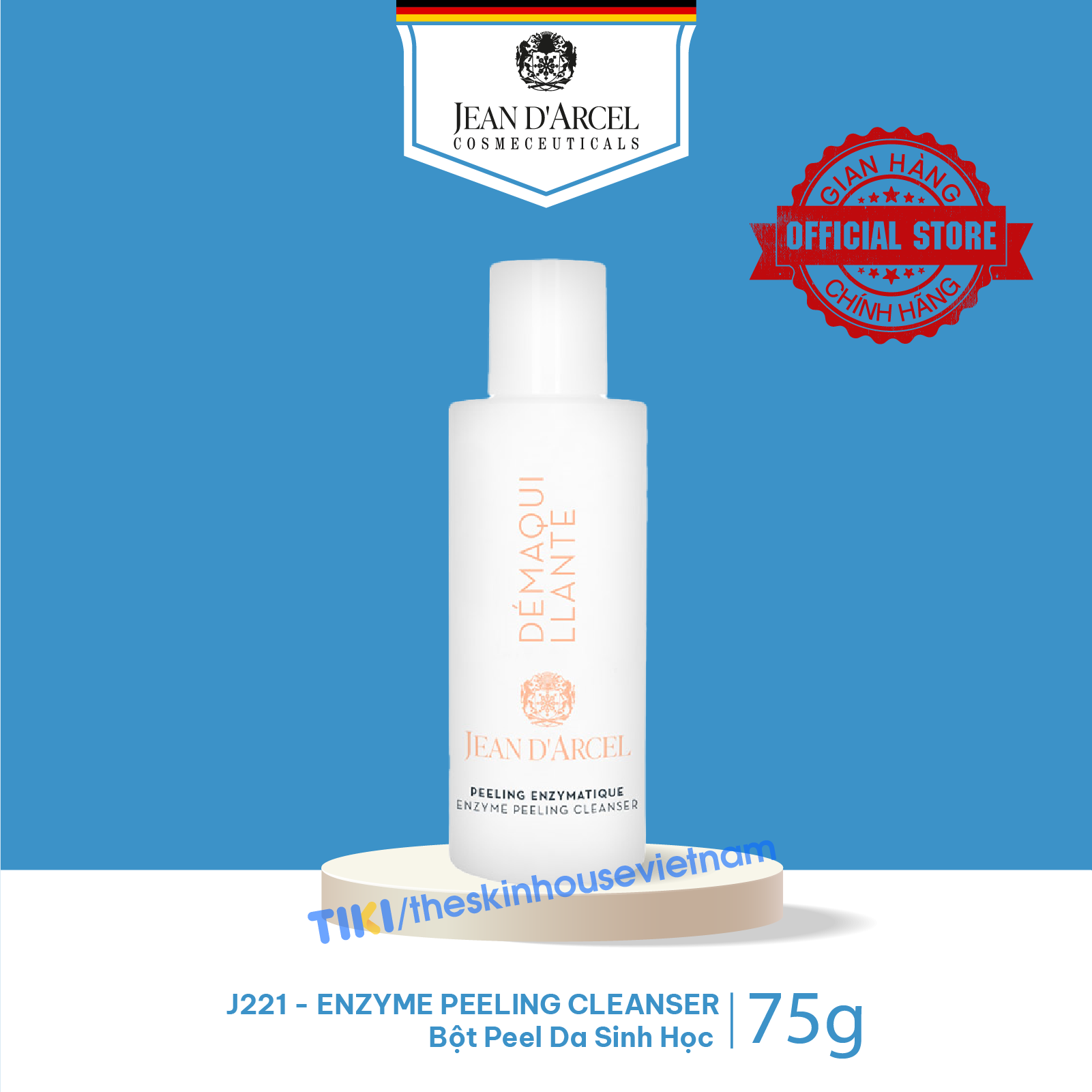J221 Bột peel da sinh học - Enzyme Peeling Cleanser 75g - Jean d'Arcel