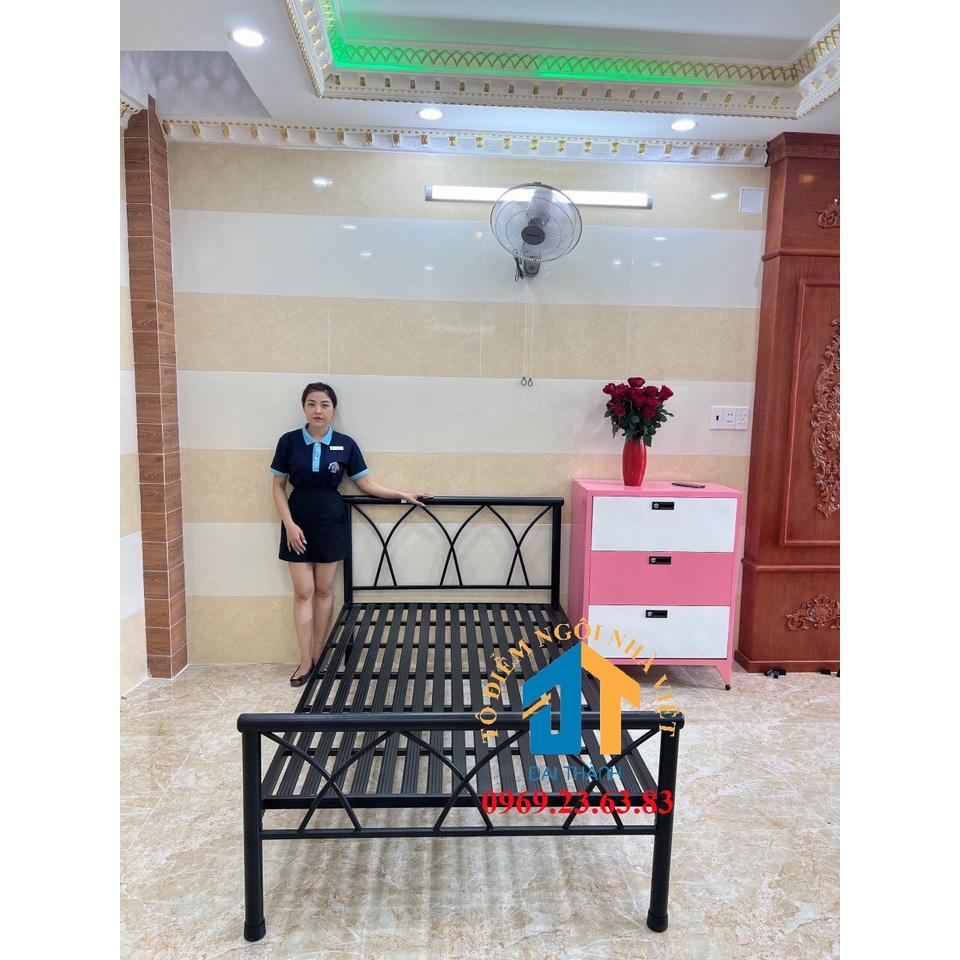 Giường sắt kiểu gỗ cao cấp 140×200 hàng giá xưởng miễn phí giao hàng lắp đặt tận nơi
