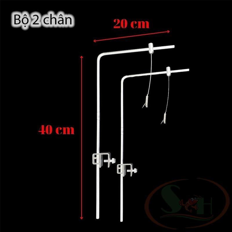 Giá chân treo đèn hợp kim nhôm chữ L kẹp nhỏ gọn treo đèn bể thủy sinh cá tép