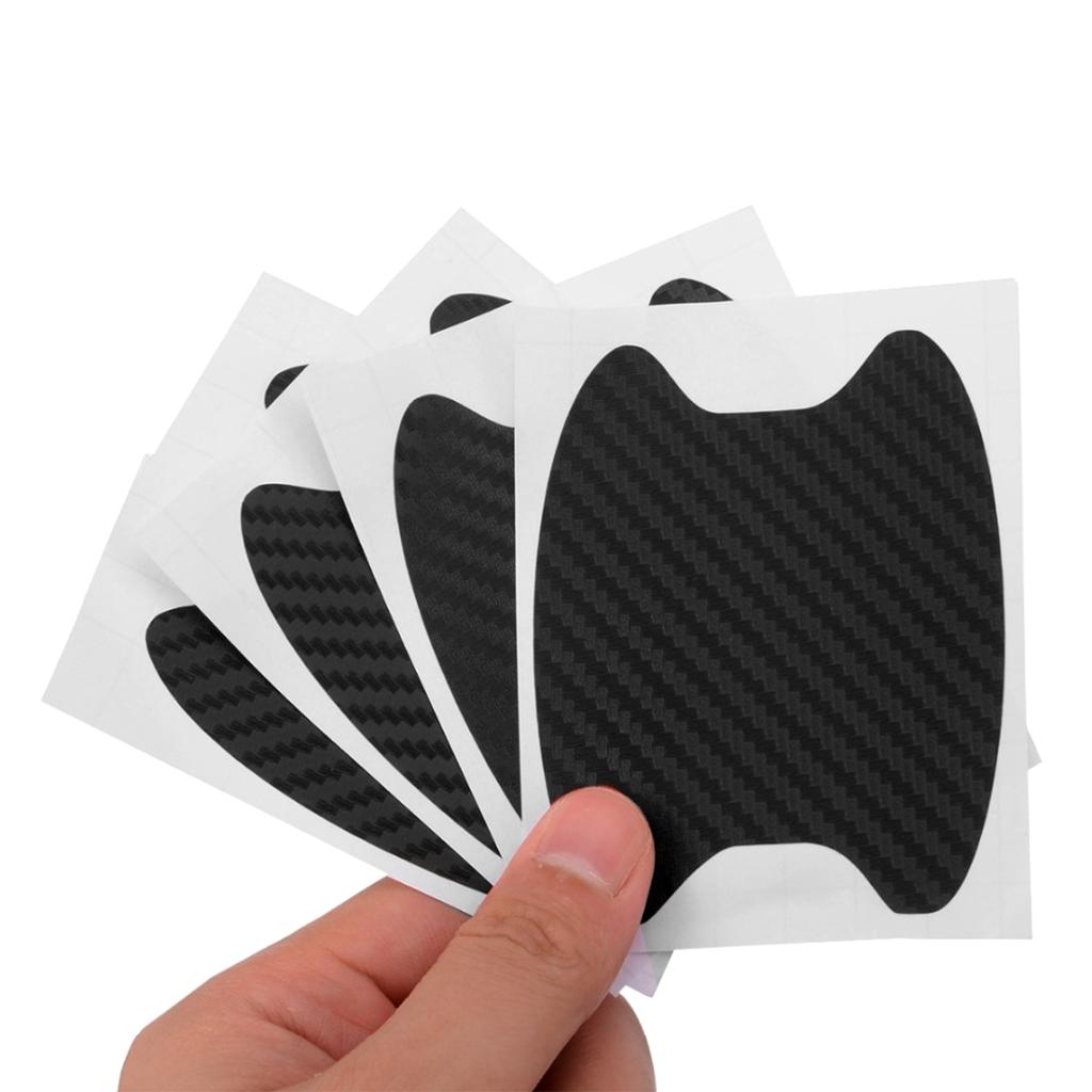4 Pcs Carbon Fiber Anti Scratch Car Door Handle Protective Film