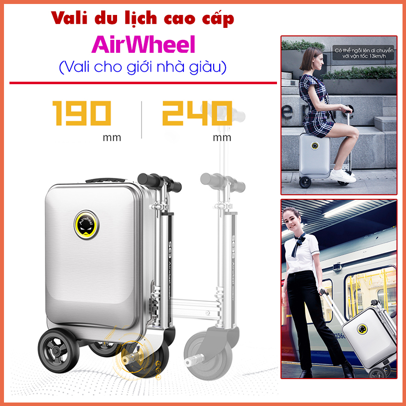 Vali Thông minh cho nghệ sĩ, người nổi tiếng, nhà giàu ngồi lái như xe điện - AirWheel 3S USA