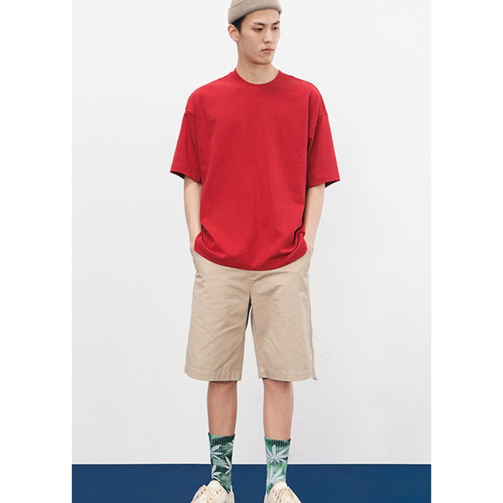 Áo thun nam tay ngắn form rộng unisex, vải cotton mềm mát, hàng nhập Quảng Châu