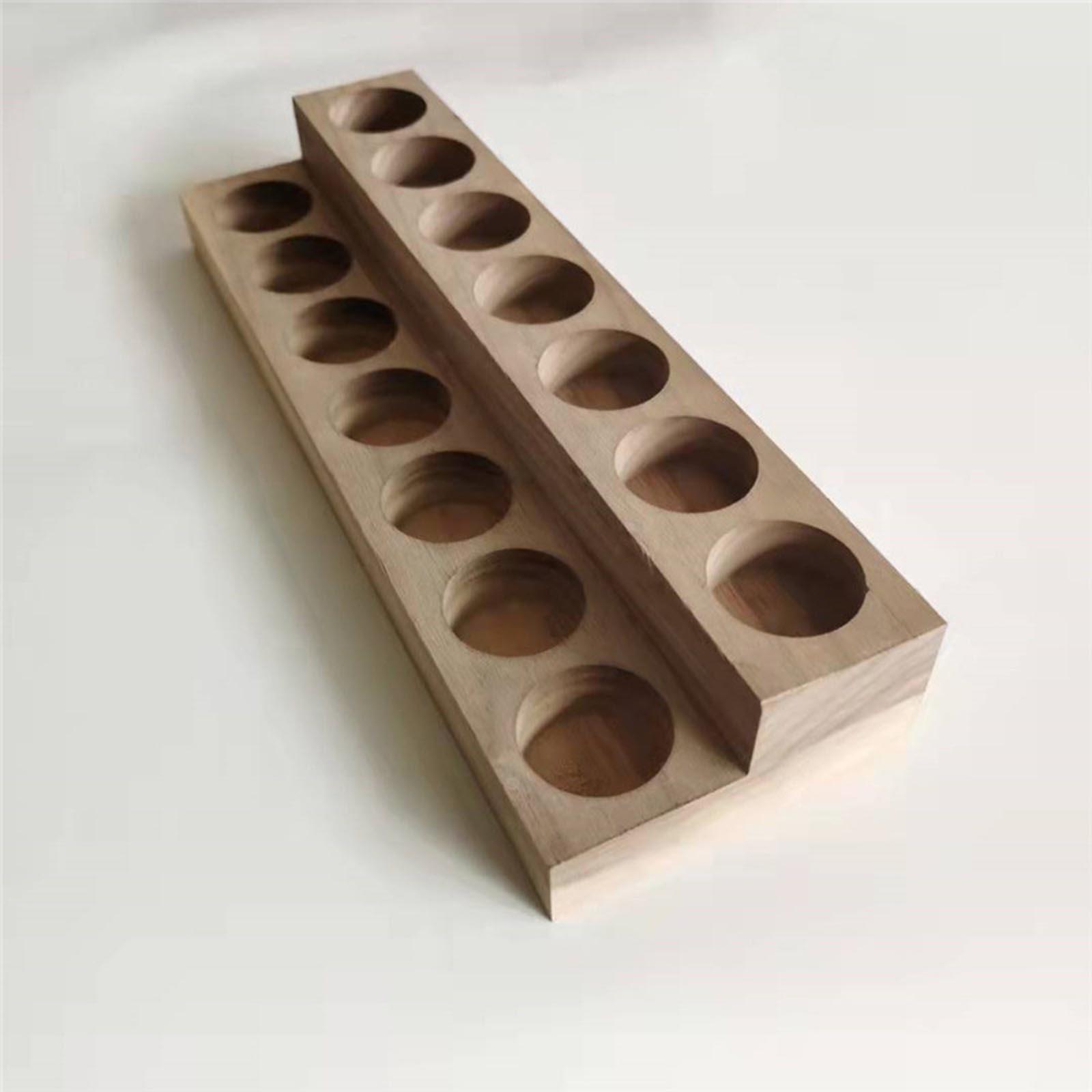 2-Tier Essential Oil Display Stand 10ml Bottles Storage Rack Shelf Walnut