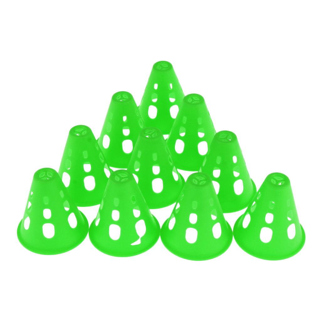 10pcs Plastic Windproof Roadblock Sport Training Traffic Road Cones Yellow