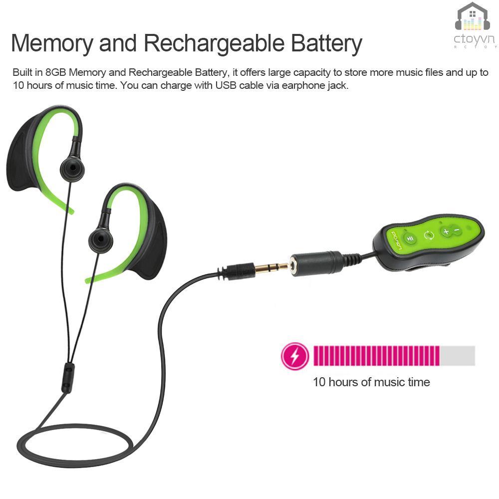 Máy nghe nhạc MP3 8GB chống thấm nước kèm tai nghe tiện dụng