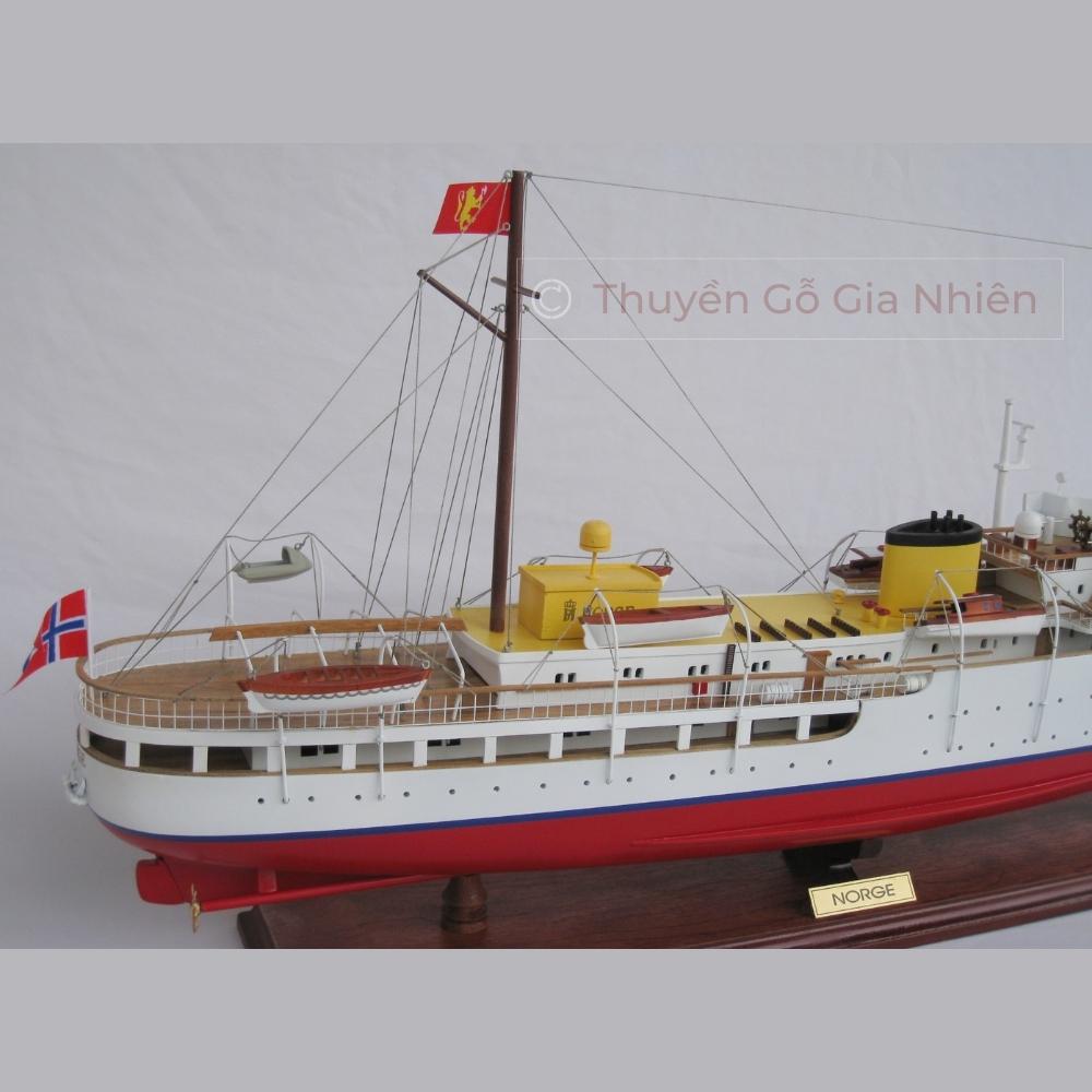 Mô Hình Thuyền Gỗ Trang Trí Phong Thủy Dạng Thuyền Du Lịch NORGE Chính Hãng, Hàng Xuất Khẩu Chất Lượng Cao