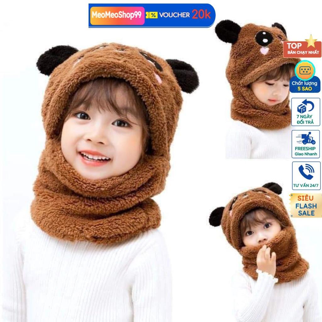 MŨ GẤU PANDA KÈM KHĂN 2IN1 DỄ THƯƠNG CHO BÉ