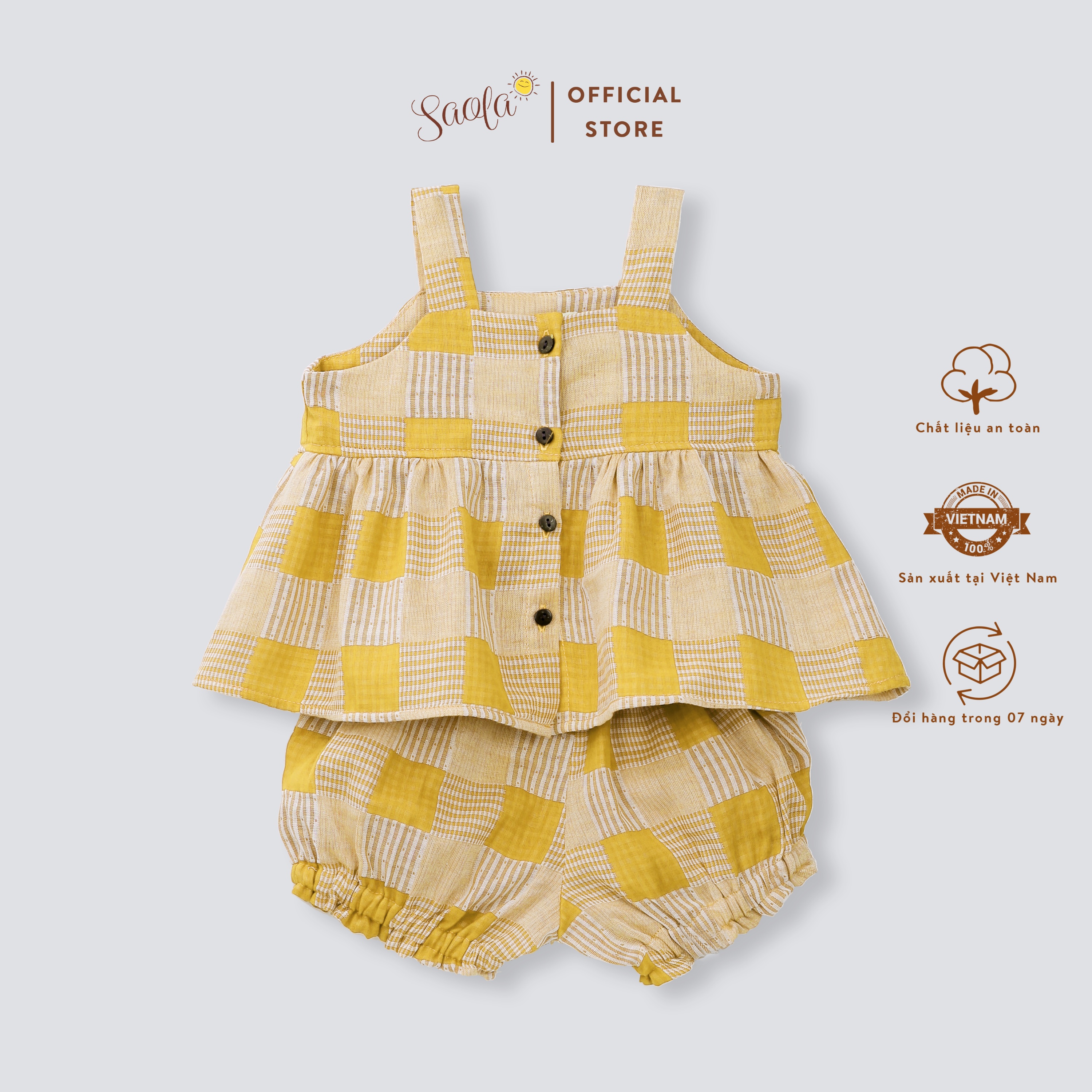 Set Áo Quần Hai Dây Caro Thoáng Mát Cho Bé Gái - FREJA SET - SEC005 - SAOLA KIDS CLOTHING