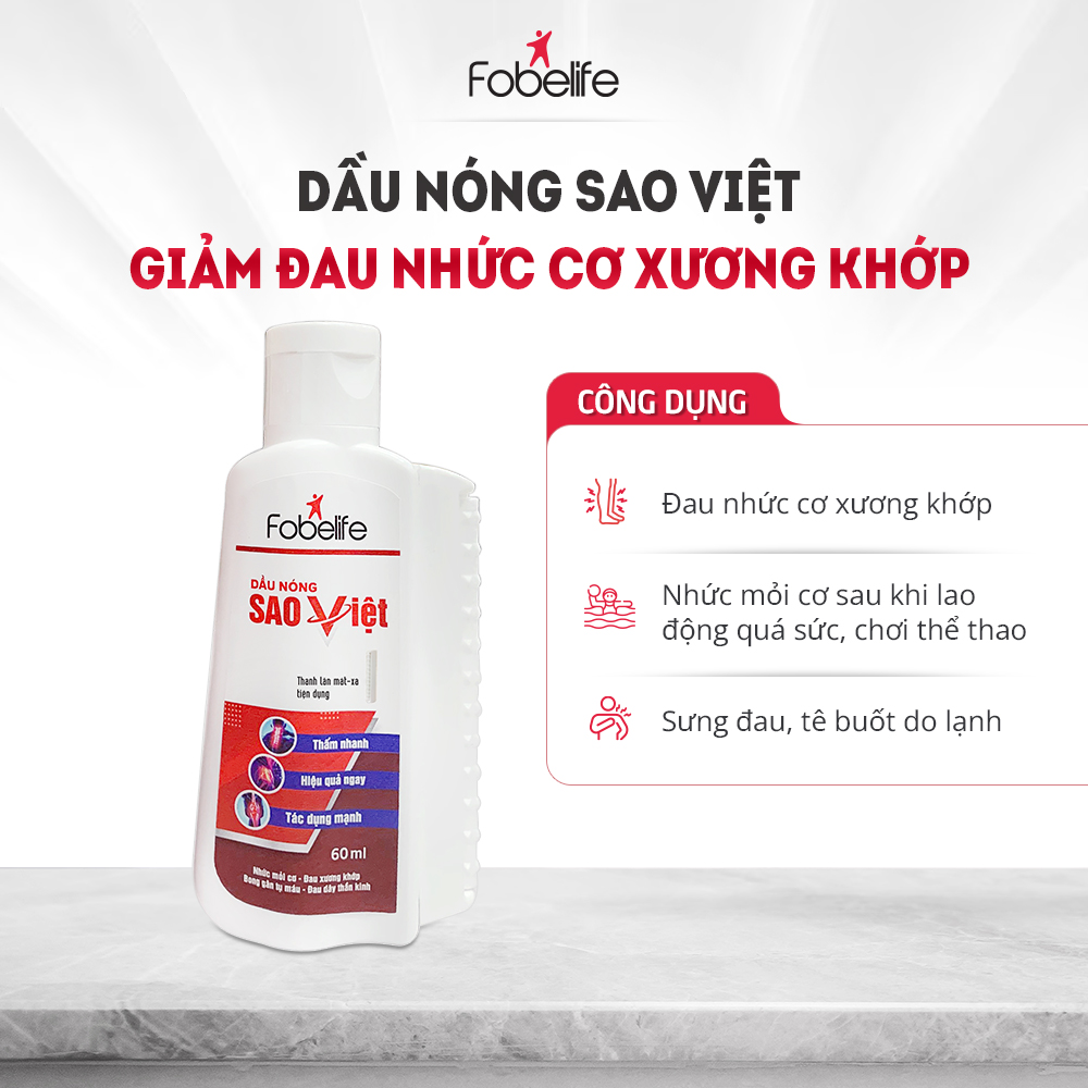 Dầu Nóng Sao Việt Fobelife Xoa Bóp Bong Gân, Đau Nhức Xương Khớp - Chai 60/100ml