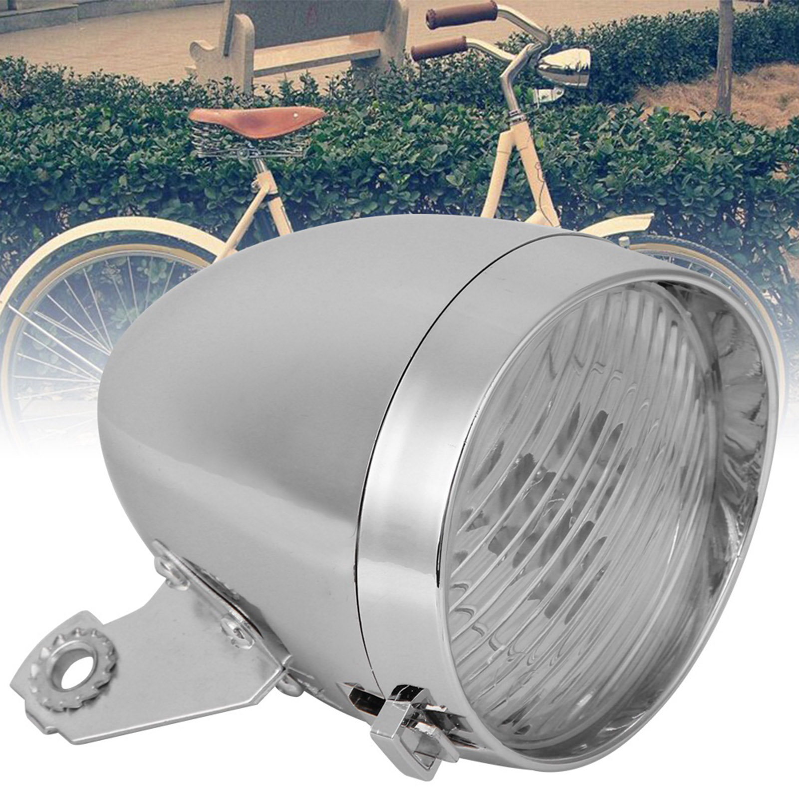 Đèn pha xe đạp phong cách cổ điển 3 đèn LED