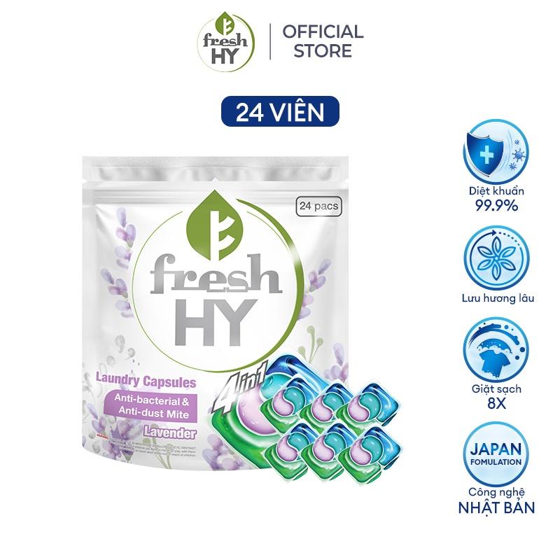 Túi Viên Giặt Xả Tiện Lợi 4 trong 1 Fresh Hy Hương Hoa Công Nghệ Nhật Bản (24 Viên/ Túi)