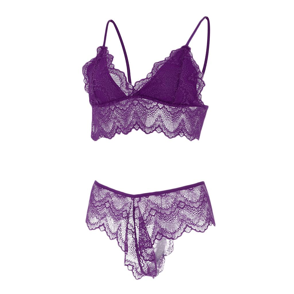 Women Sexy Lace Bra Panty Thong Lingerie Set Sleepwear