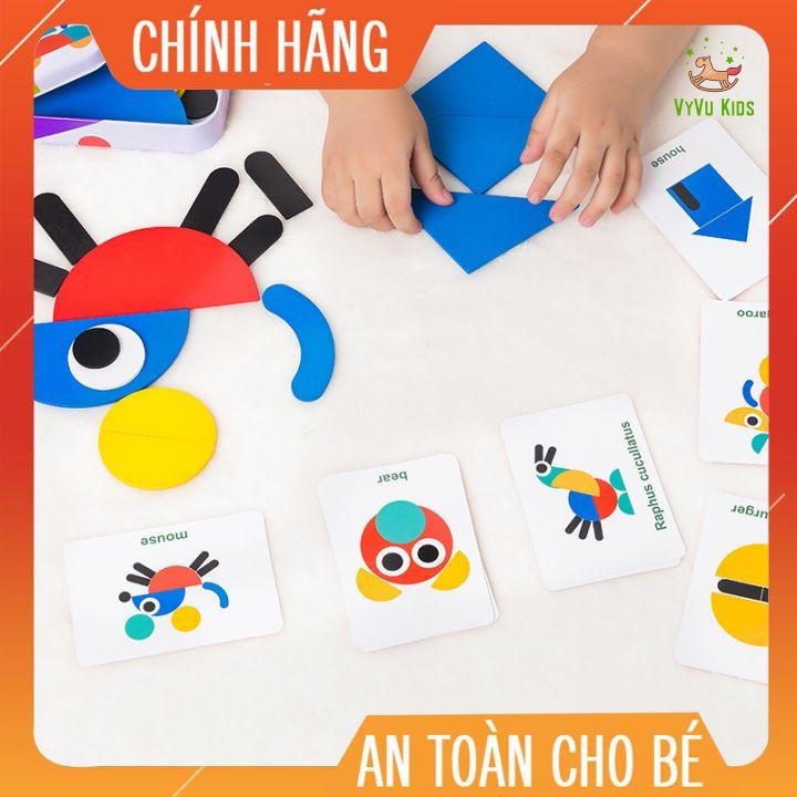 Bộ ghép hình con vật bằng gỗ ĐỒ CHƠI GIÁO DỤC️ giúp trẻ kích thích sáng tạo
