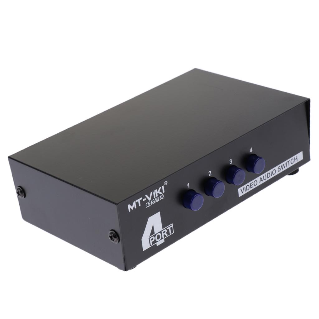 4Port RCA Video Audio AV Switch Switcher Selector 4 in 1 Out TV Splitter Box