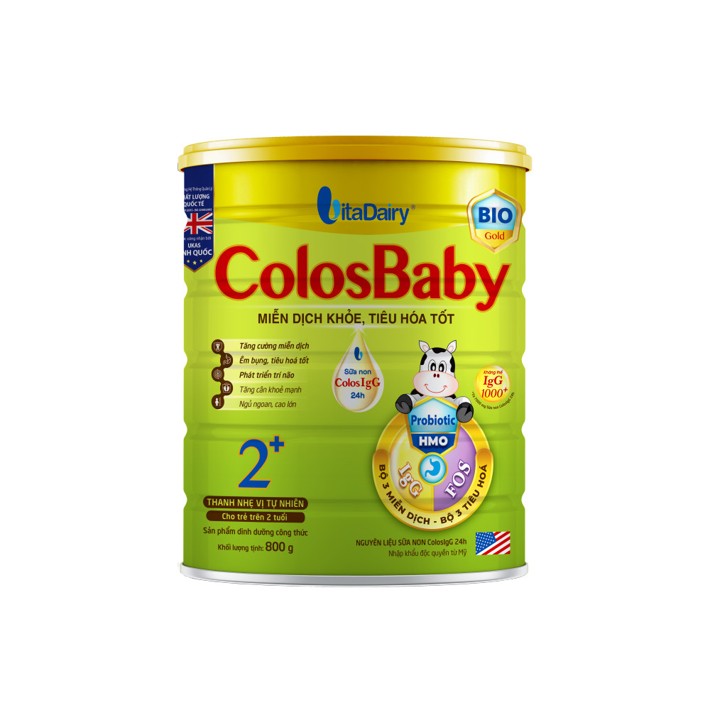 COLOSBABY BIO GOLD 2+ 800g hỗ trợ tiêu hóa tốt, miễn dịch khỏe cho bé - VitaDairy