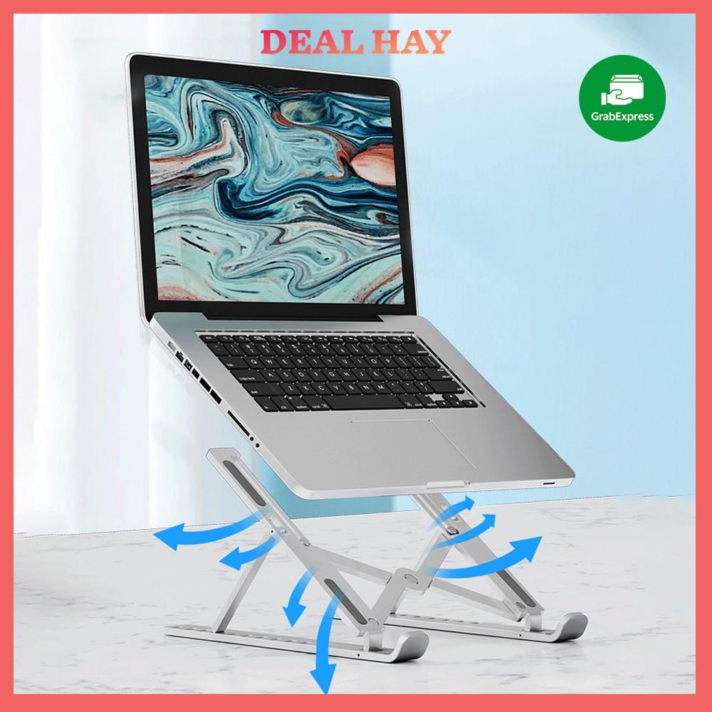 Giá đỡ Laptop, Macbook, Ipad gấp gọn bằng nhôm, Kệ đỡ laptop 13.3-14-15.6 inch có thể chỉnh độ cao, hỗ trợ tản nhiệt