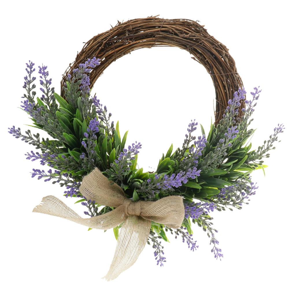 Simulation Lavender Flower Wreath Rattan Garland Home Shop Wedding Decor