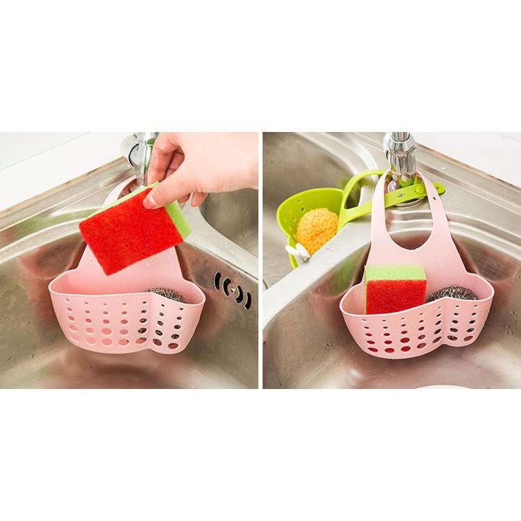 Giỏ Đựng Rẻ Rửa Bát, Giỏ Nhựa Treo Bồn Rửa Bát Đa Năng Tiện Lợi