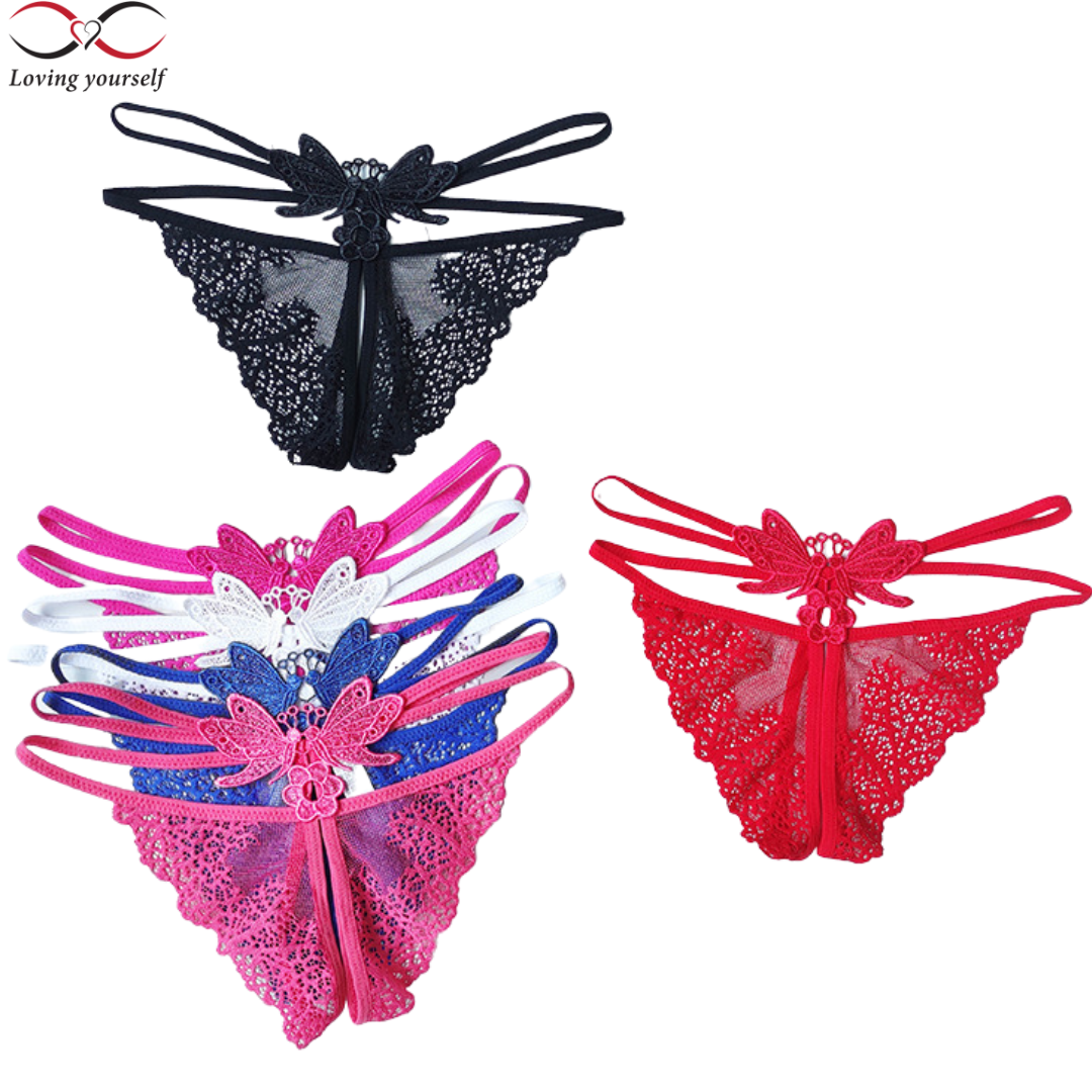 Combo 2 quần lót lọt khe ren hở mông, quần chip nữ, quần lót nữ sexy không đáy, hở đáy gợi cảm quyến rũ LYEQ070
