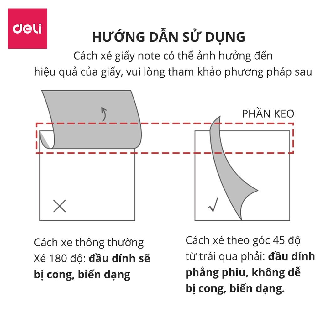 Giấy nhớ giấy nhắn hình ngộ nghĩnh Deli - giấy note ghi chú - 1 tệp màu ngẫu nhiên - 21540