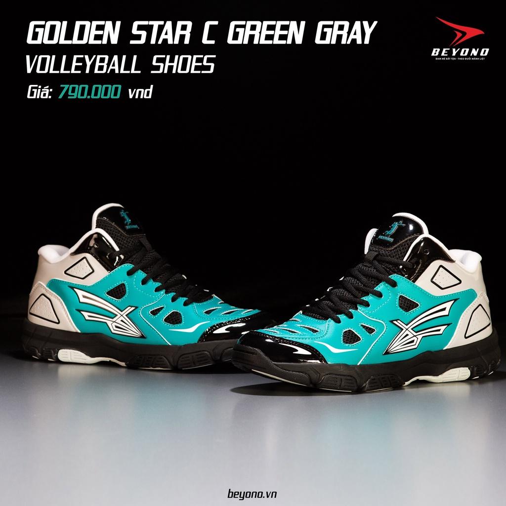 CHÍNH HÃNG - GIÀY BÓNG CHUYỀN CAO CỔ BEYONO - BEYONO GOLDEN STAR C - GREEN GRAY