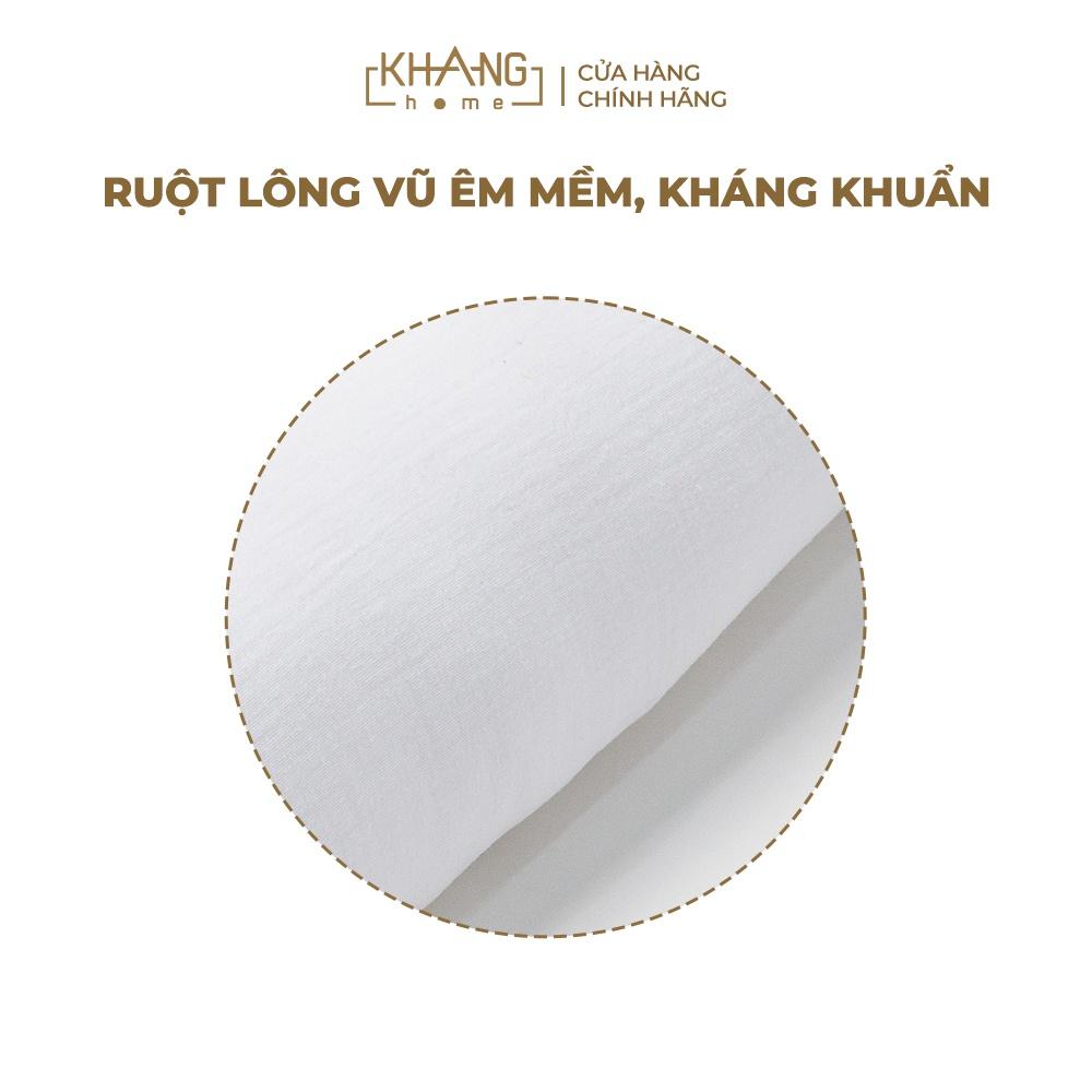 Gối Trẻ Em Tiện Lợi Khang Home Ruột Lông Vũ Êm Mềm, Kháng Khuẩn 30x50cm