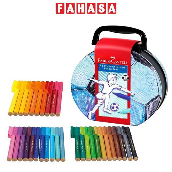 Hộp 33 Bút Lông Màu Connector - Faber-Castell 155538 - Hộp Hình Bóng Đá