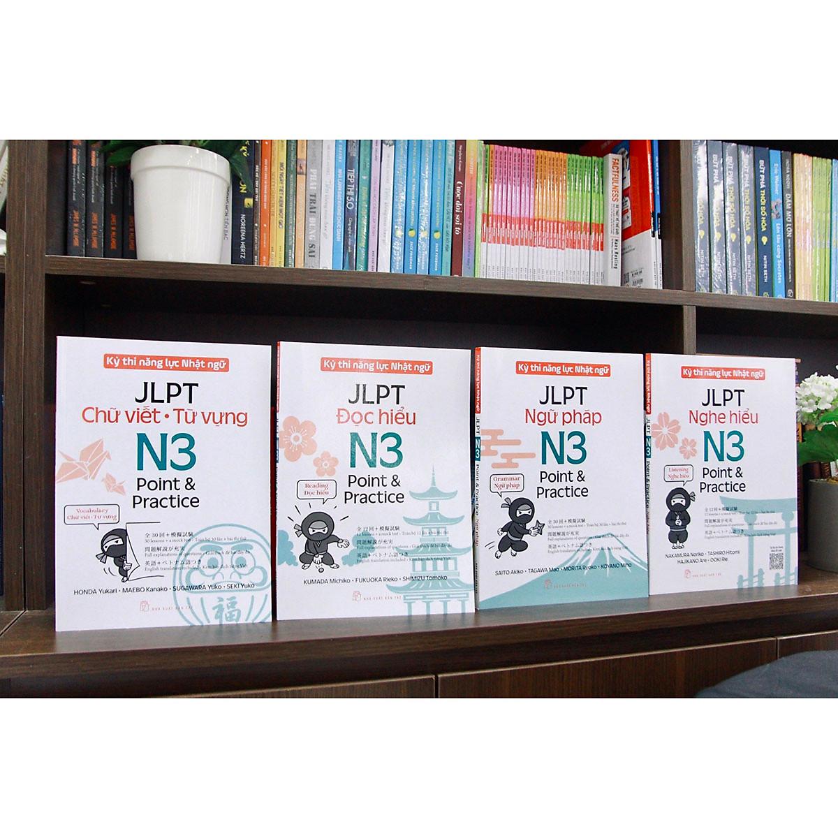 Sách - Kỳ thi năng lực Nhật ngữ: Point &amp; Practice N3 - Chữ viết Từ vựng -NXB Trẻ