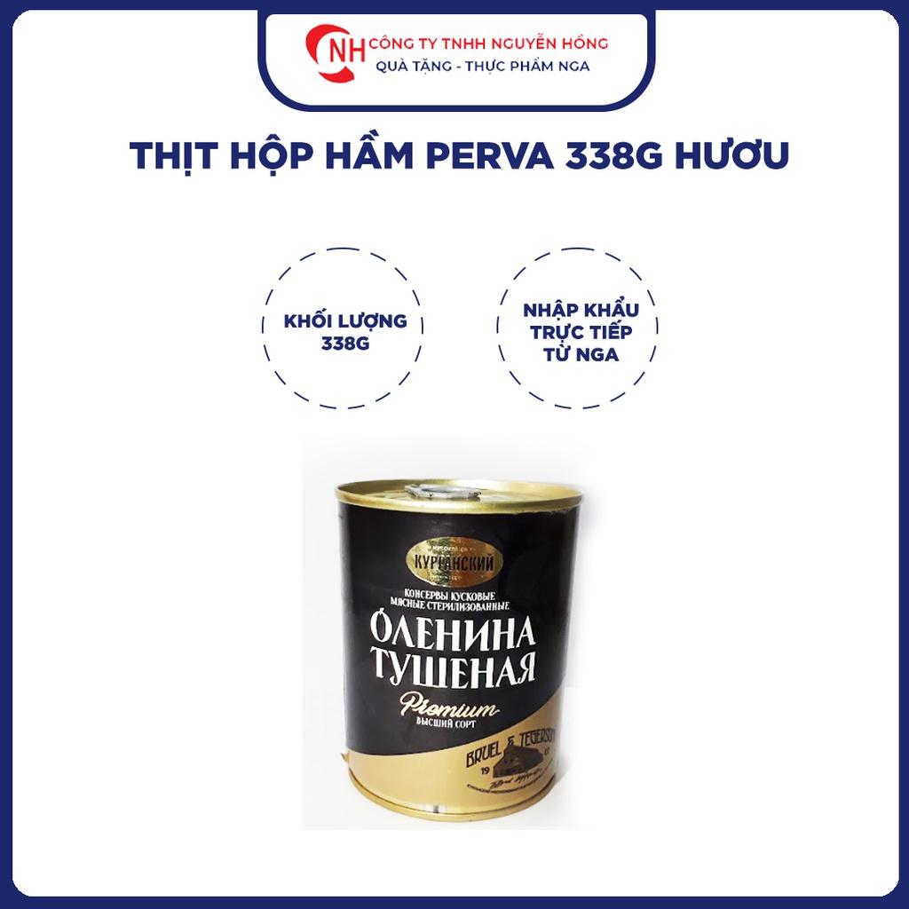 Thịt hươu hầm đóng hộp Perva khẩu chính hãng từ Nga 338g