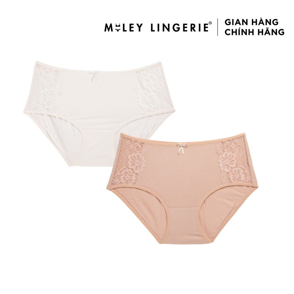 Combo 2 Quần Lót Nữ Lưng Cao Modal Phối Ren Active Miley Lingerie Màu Da & Kem FDS0925-1425