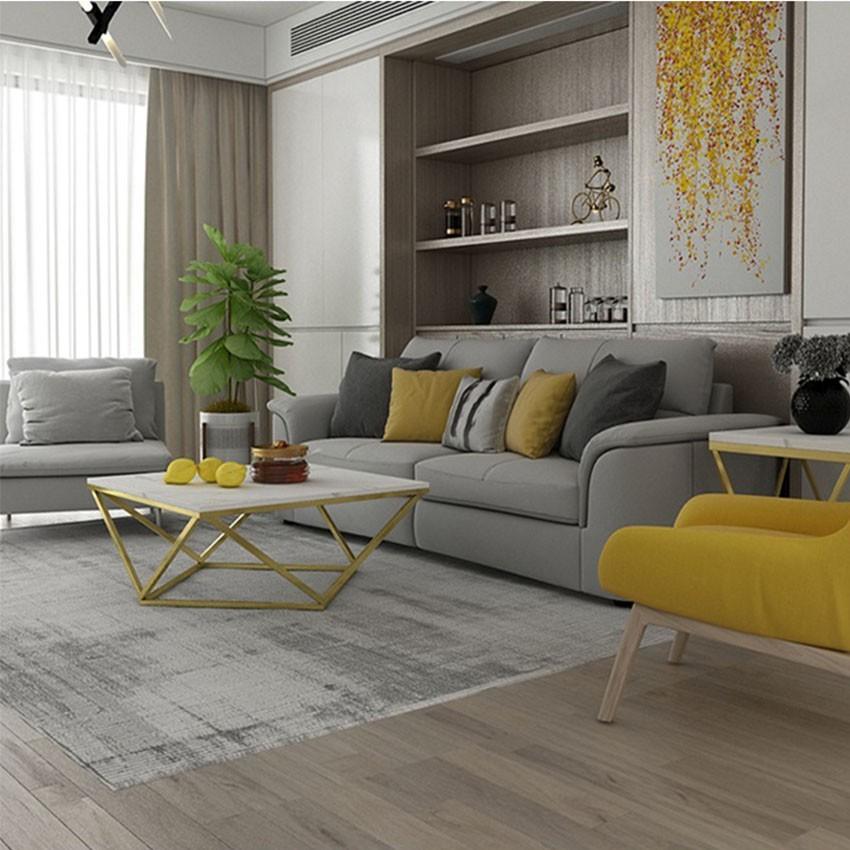 Bàn sofa phòng khách mặt đá hình vuông, chân kim loại lục giác đẹp độc đáo có thể dùng làm bàn trà hoặc bàn cafe