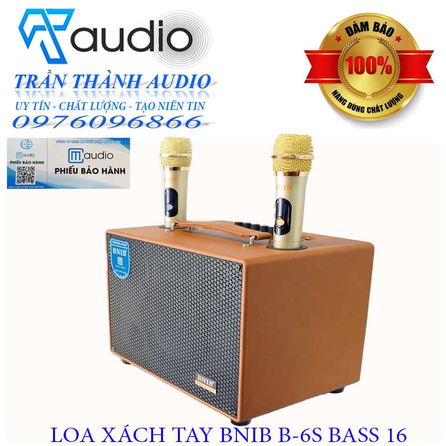 Loa xách tay Model BNIB-B6S bass 16 hàng chính hãng CMAUDIO nhập khẩu 2023 tặng bộ sạc pin và 4 pin tiểu 1200mah