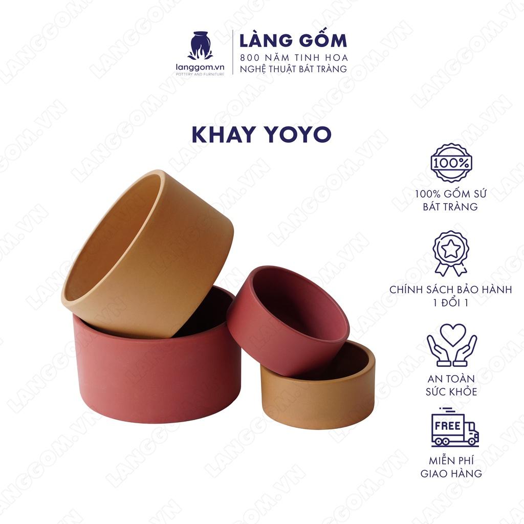 Khay gốm sứ cao cấp kiểu yoyo - Gốm sứ Bát Tràng