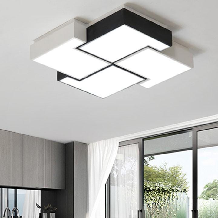 Đèn led ốp trần chữ L trang trí phòng ngủ, phòng khách có điều điều khiển Mẫu đèn led ốp trần phòng ngủ đẹp hiện đại