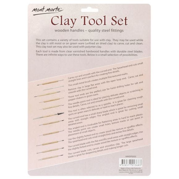 Bộ dụng cụ tạo hình điêu khắc Mont Marte- Clay Tool Set 11pce