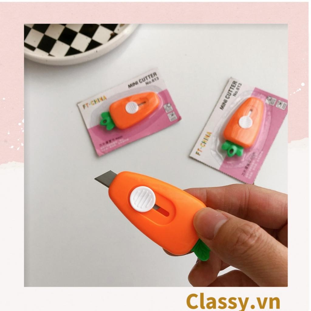 Dao rọc giấy  Classy nhỏ gọn 7CM, hình củ cà rốt màu cam PK1214