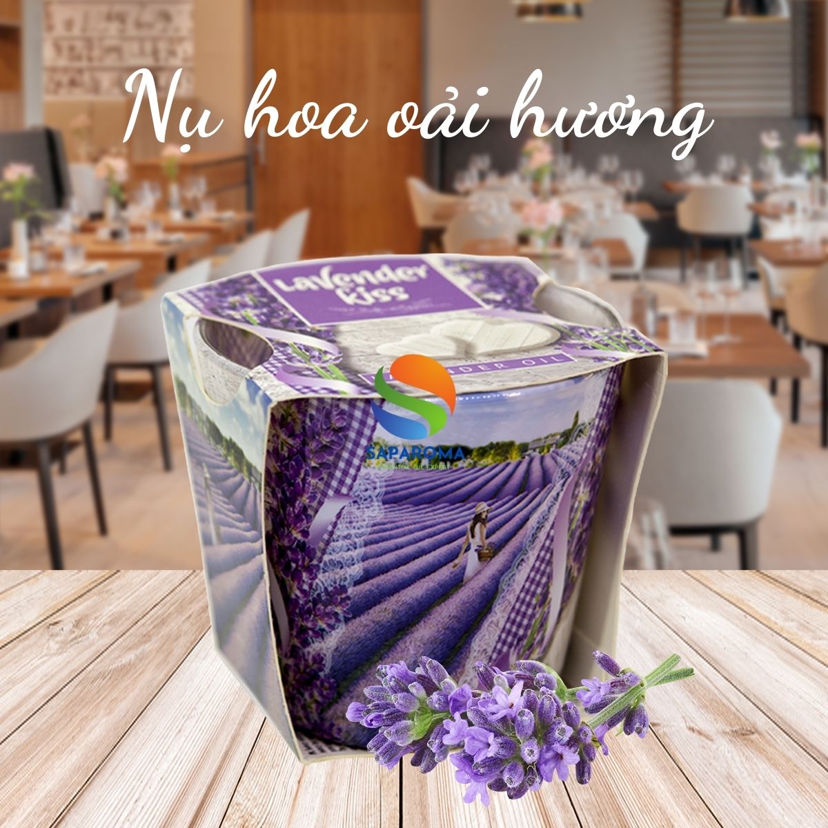 Ly nến thơm tinh dầu Bartek Lavender Kiss 115g QT00663 - nụ hoa oải hương, nến trang trí, thơm phòng, thư giãn, hỗ trợ khử mùi