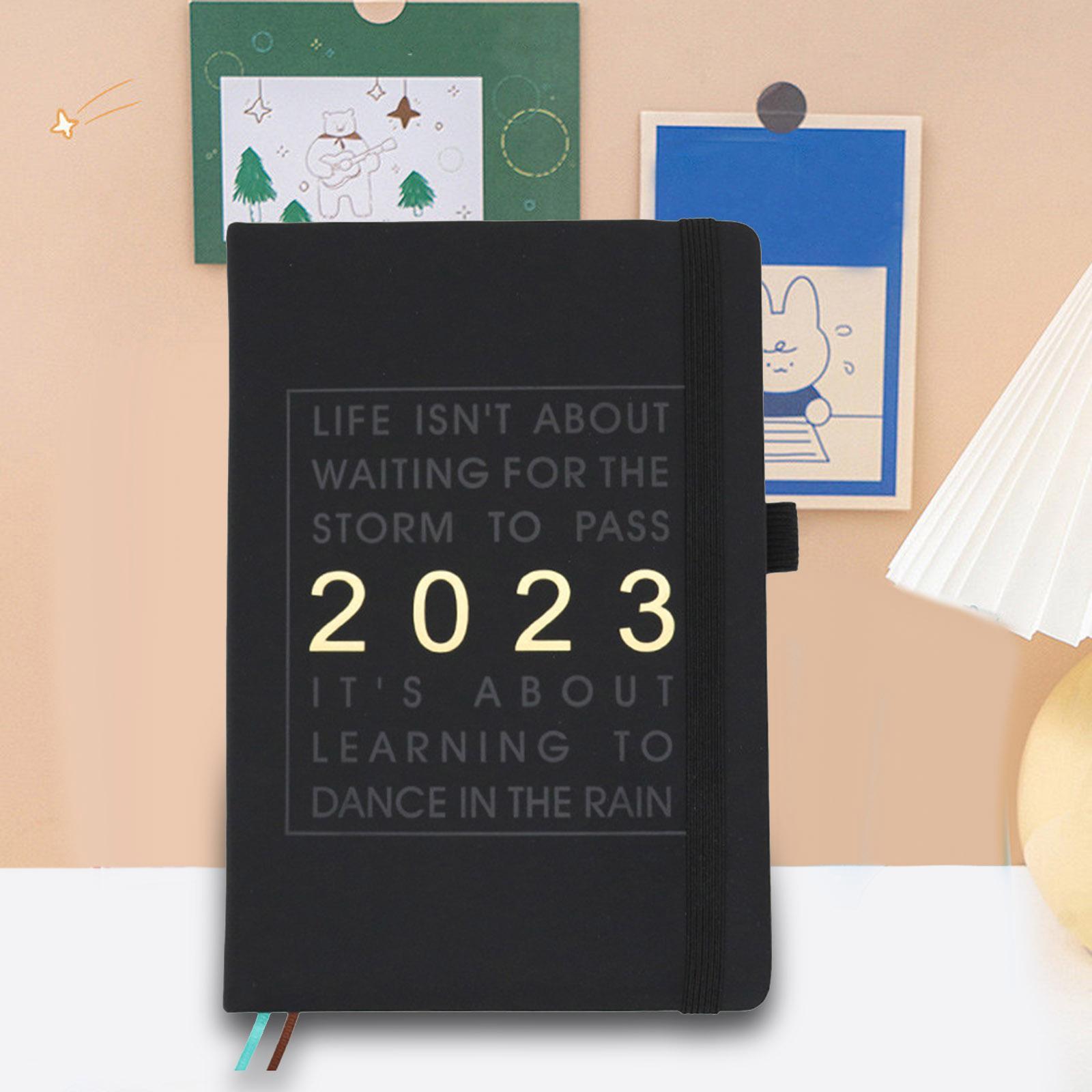 2023 Planner Notebook Diary Goal Habit Schedule Agenda Leather Cover Journal