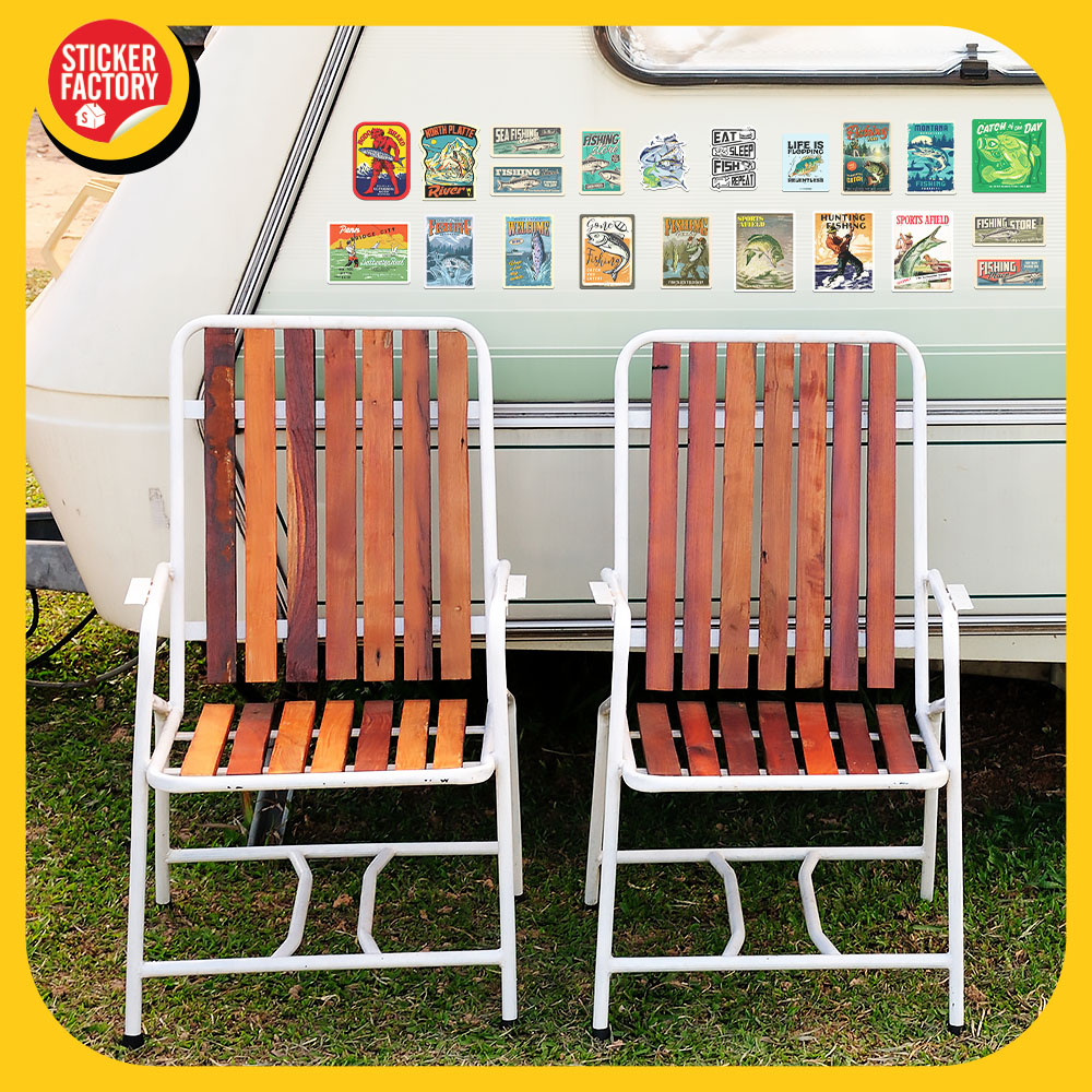 Fishing - Set 100 sticker decal hình dán dễ thương - STICKER FACTORY