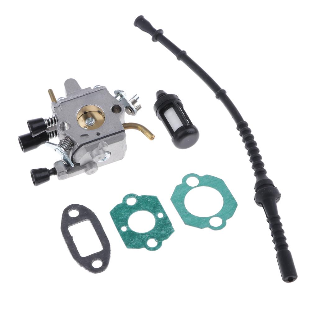 Carburetor Carb & Fuel Line Kit for Stihl FS120 FS120R etc Chainsaw