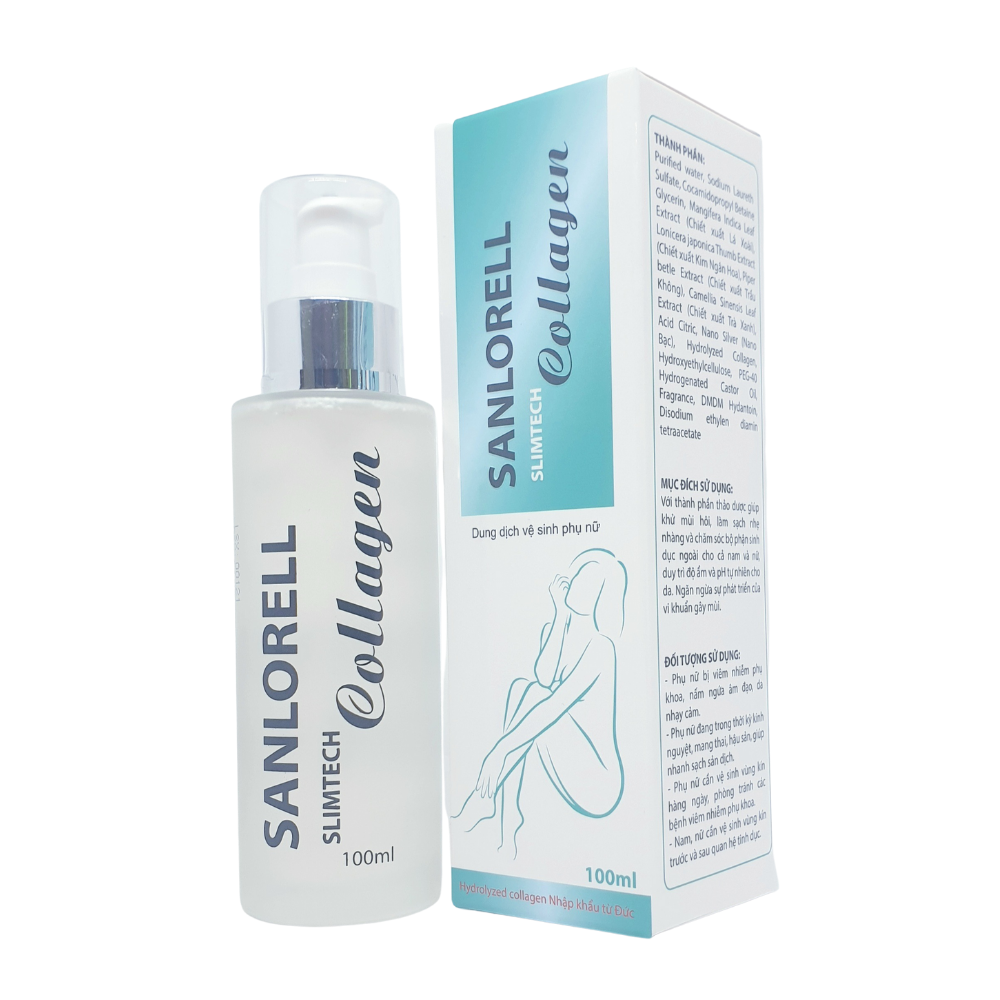 Dung Dịch Vệ Sinh - Sanlorell Slimtech Collagen - Khử Mùi, Làm Sạch, Duy Trì Đàn Hồi Da, Vệ Sinh Vùng Kín Trước Và Sau Quan Hệ