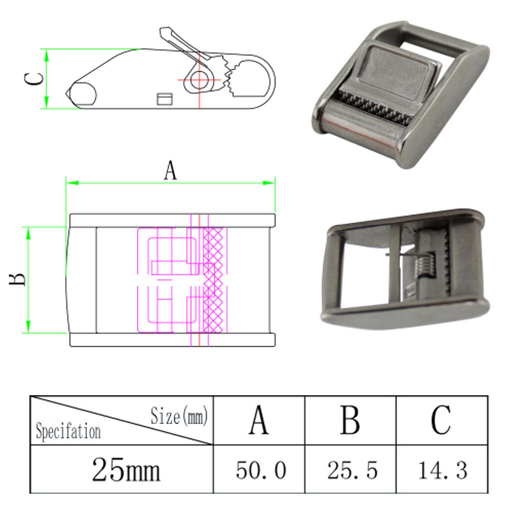 Quick Release Buckle for 25mm 1" Tie Down Luggage Cargo Load Lash Strap