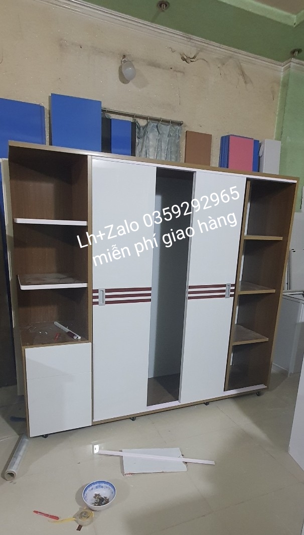 Tủ nhựa đài Loan 4 cánh 1 kệ cửa lùa