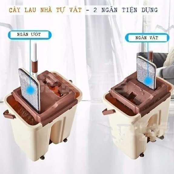 Cây Lau Nhà Tự Vắt Thông Minh, Chổi Lau Nhà Tự Vắt Thông Minh Bộ Lau Nhà 360 Độ Cao Cấp Tặng Kèm Bông Lau