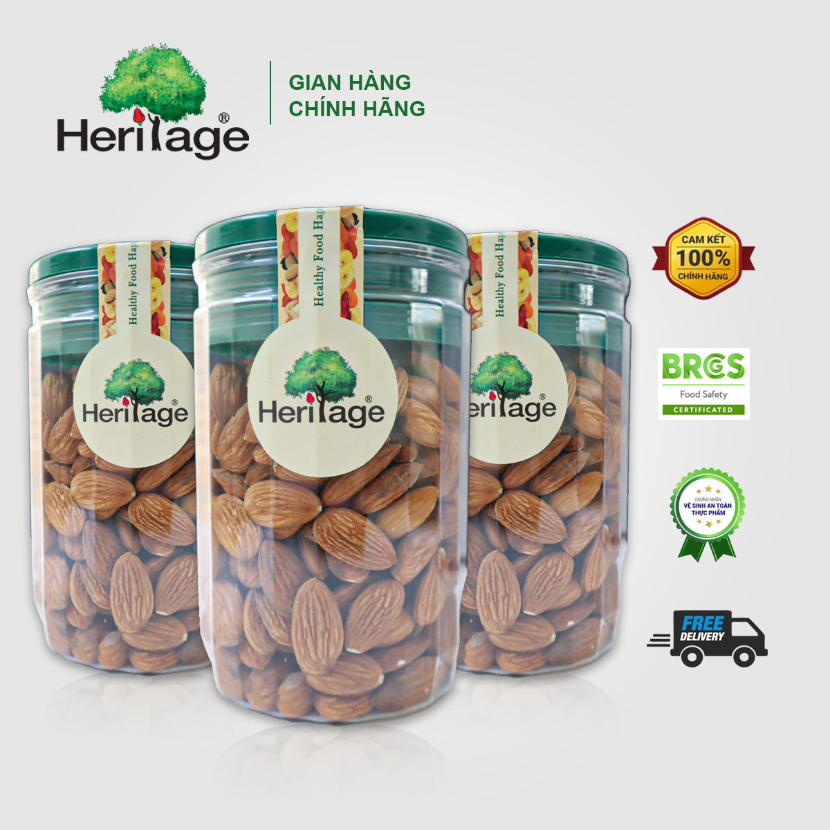 HẠNH NHÂN NGUYÊN HẠT CÒN VỎ LỤA HERITAGE 1KG