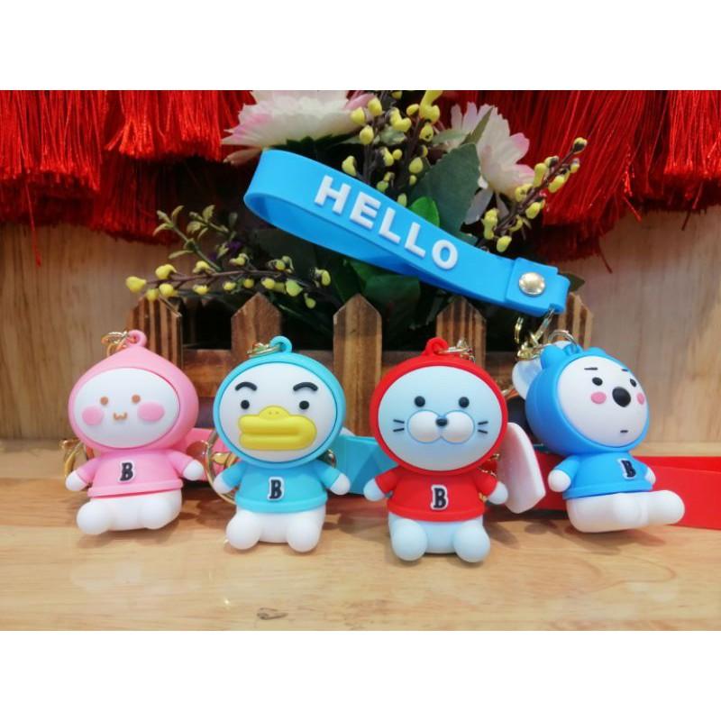 MÓC KHÓA NHÂN VẬT HOẠT HÌNH SILICON DÂY HELLO HÀNG ĐẸP