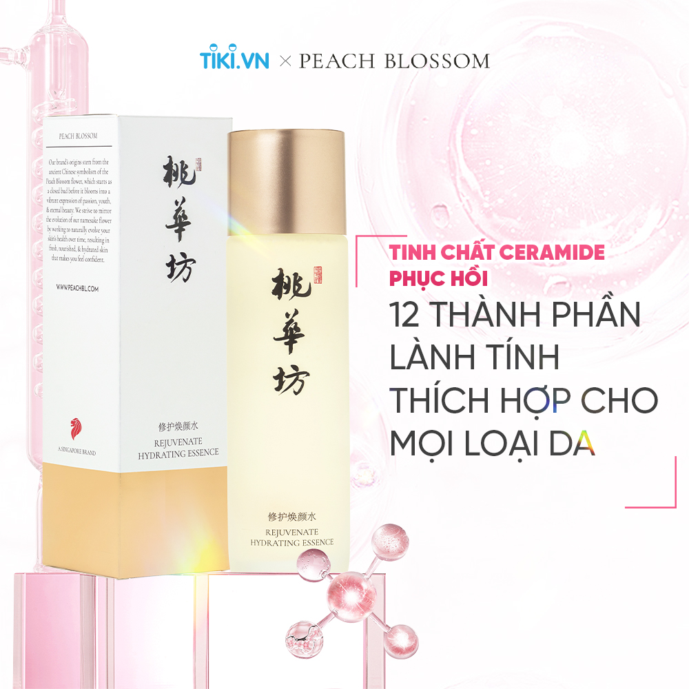 Essence tinh chất chứa Ceramide 3 dưỡng ẩm phục hồi chống lão hóa Peach Blossom Rejuvenate Hydrating Essence