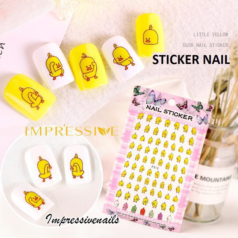 Sticker nails - hình dán móng 3D gà vàng