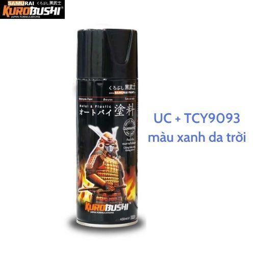 COMBO Sơn Samurai màu xanh da trời UC+ TCY9093 gồm 4 chai (Lót – Nền UCY9093- Màu TCY9093 - Bóng)